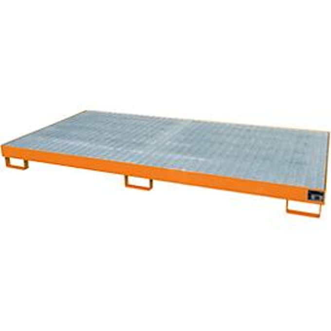 Stellinglekbak type RW/GR 2700-1, met rooster, oranje RAL2000