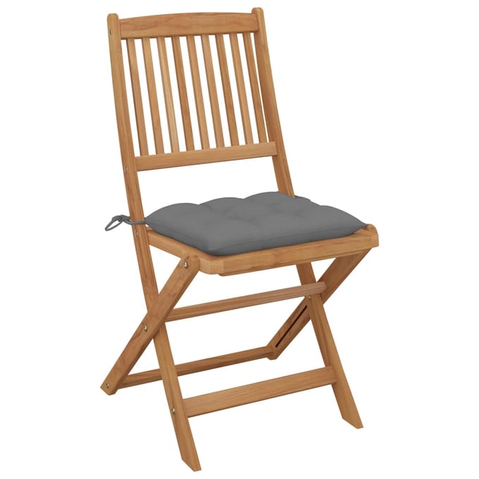 vidaXL - Inklapbare - stoelen - 8 - st - met - kussens - massief - acaciahout