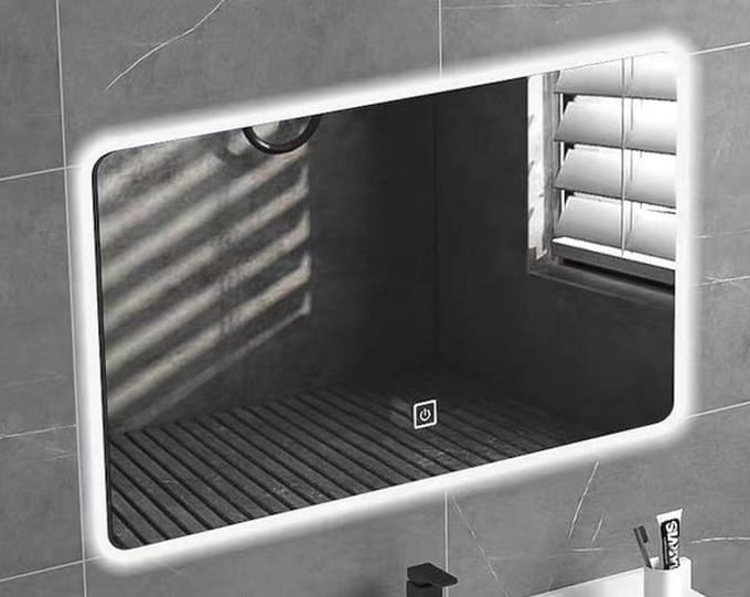 LINEA UNO - Varden 80 x 60 - Frameloos - Spiegel - Rechthoek - LED-verlichting (dimbaar) en verwarming - 301545-spiegel