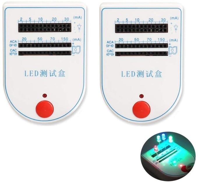 LED Test Box - Diodes Tester - Componenten Controleren - Variabele Stroomsterkte - 2-150mA - Zwart