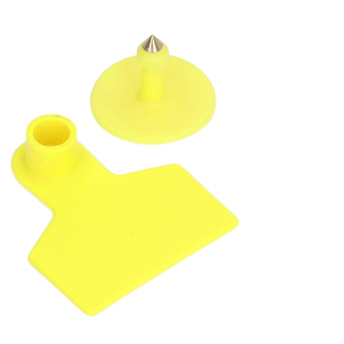 100 Sets Vee Oormerken Geel Sterk Plastic Gemakkelijk te Gebruiken Blanco Vee Oormerken voor Koe Schaap yellow