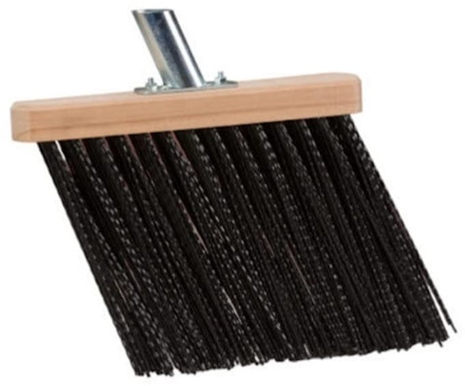 Gootbezem met schuine nylon borstelkop 28 cm zwart