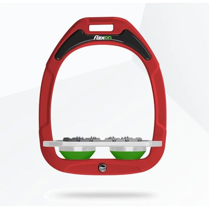 Ultra Grip Platte Stijgbeugels Rood/Grijs/Groen Flex-On Green Composite