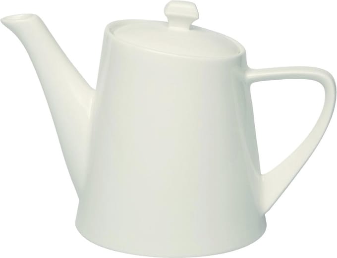 Stijlvolle Theepot 540 ml - Wit Porselein met Golfdesign