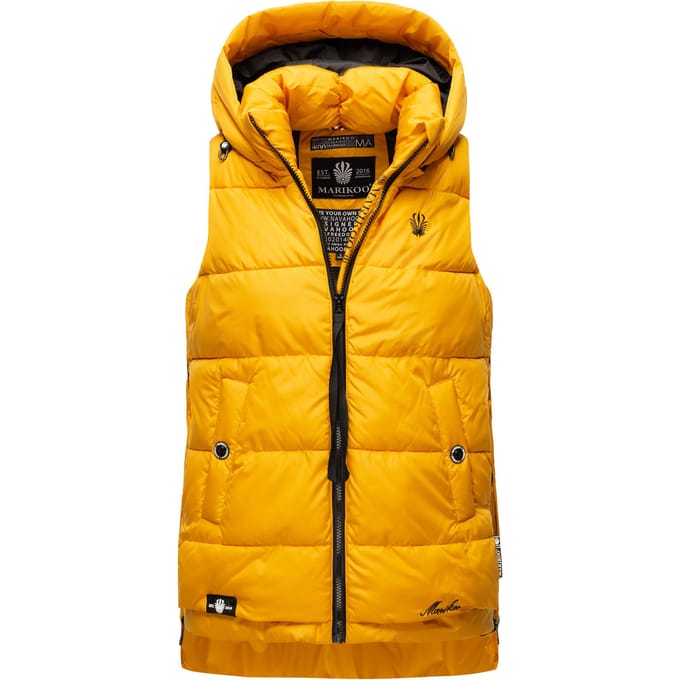 Marikoo dames gewatteerd vest – Zarinaa, licht met afneembare capuchon