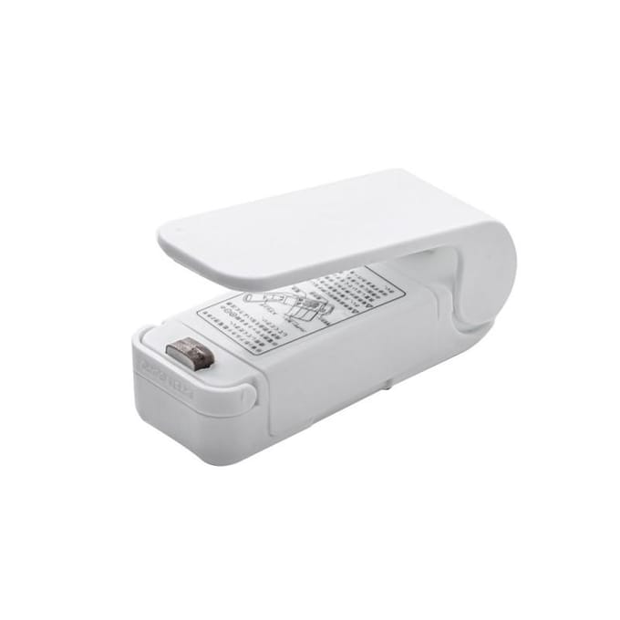 Mini thermoscelleuse d'emballage de sacs en plastique portables, Machine à sceller à Clip pour le stockage des aliments, scellage des collations, Gadgets de cuisine white