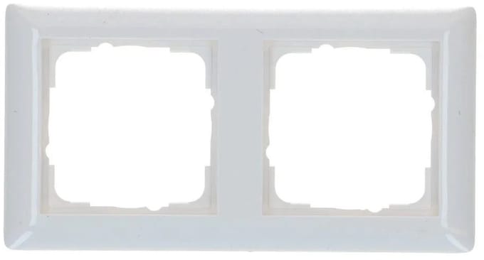 Gira System 55 afdekraam 2-voudig Glanzend wit