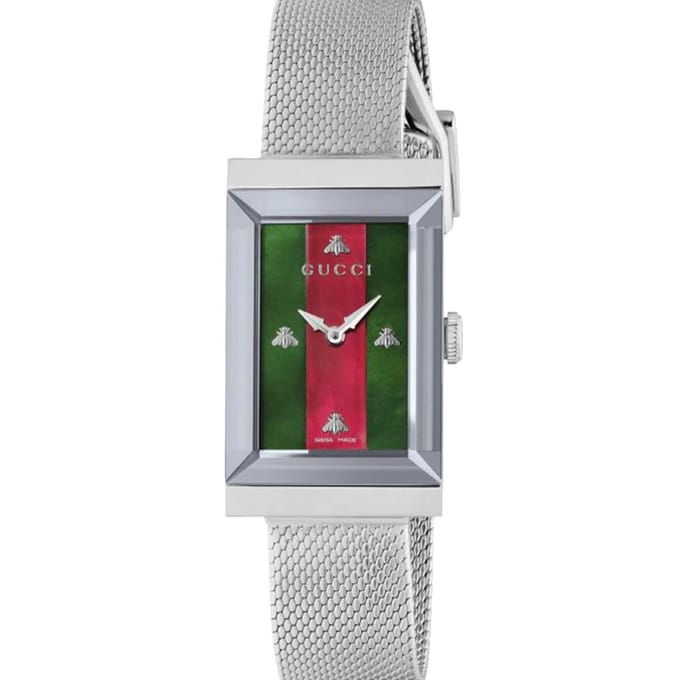 Gucci G-frame dameshorloge YA147401 - Elegant zilver horloge