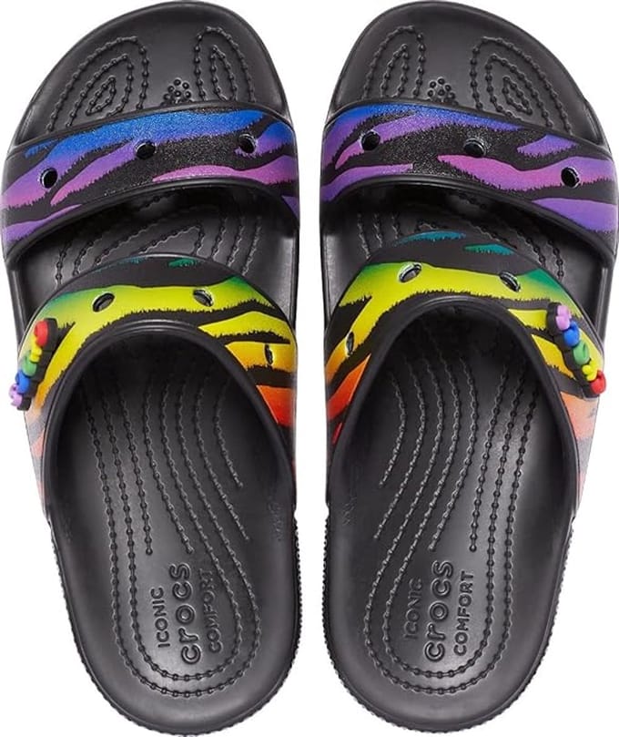 Crocs Classic Seasonal Print Sandalen Zwart/Multi Maat 38/39 US M6/W8
