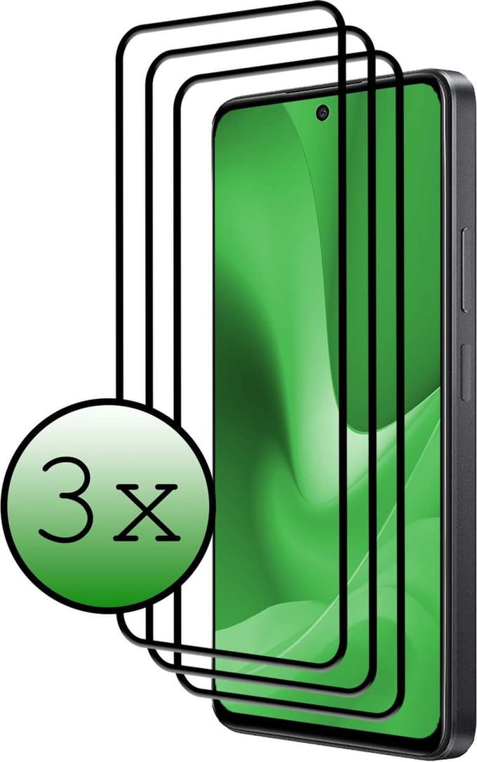 Screenprotector - 3 Stuks Geschikt voor OPPO A79 - Full Cover - Beschermglas - Gehard Glas - Tempered Glass - Screen Protector