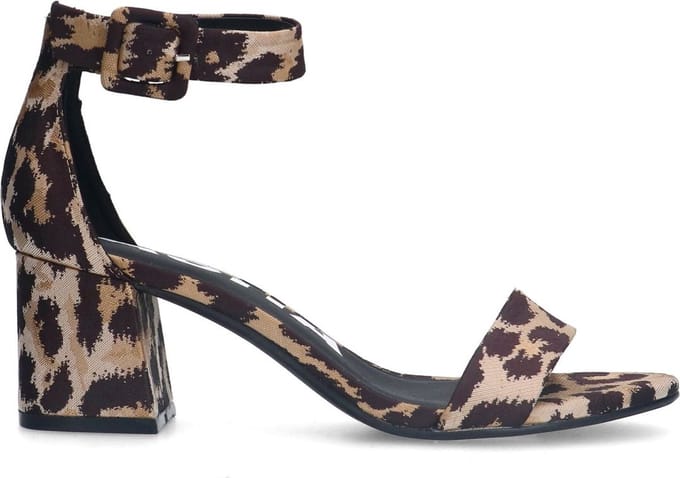 Sacha - Dames - Leopard sandalen met blokhak - Maat 37