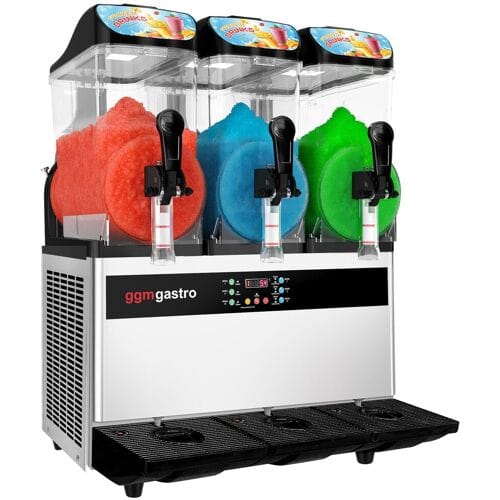 GGM Gastro Slush-Maschine - 3x 12 Liter - 1,1 kW - Digital - Schwarz/Silber