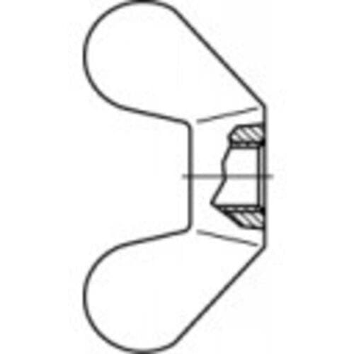 TOOLCRAFT 106237 Vleugelmoer M20 DIN 315 Kneedbaar 25 stuk(s)