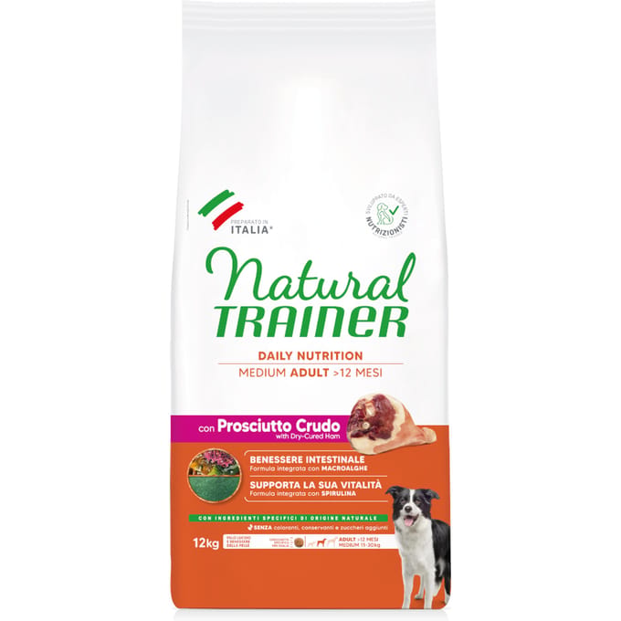 Natural Trainer Natural Adult Medium met Prosciutto - Dubbelpak: 2 x 12 kg