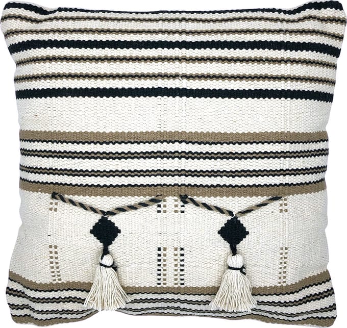 Lavandoux - Sierkussen - Kussen met Kwastjes - Beige - 45 x 45 cm