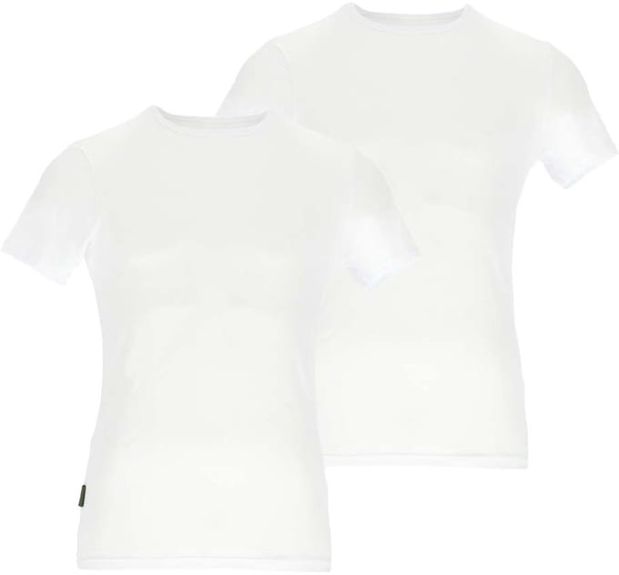 Basset - Heren T-Shirt Ronde Hals Bamboo- 2-Pack - Maat M - Wit