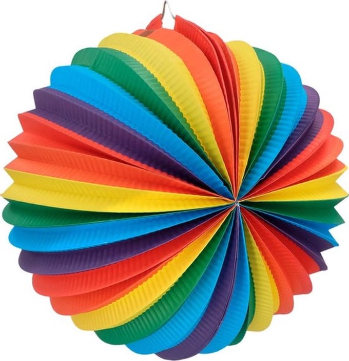 Finnacle - Papieren ballonlampion Rainbow Multi - Verjaardag, Kinderfeestje, Sint Maarten
