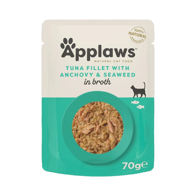 Applaws Cat - Tuna Fillet & Anchovy in Broth - 12 x 70 g