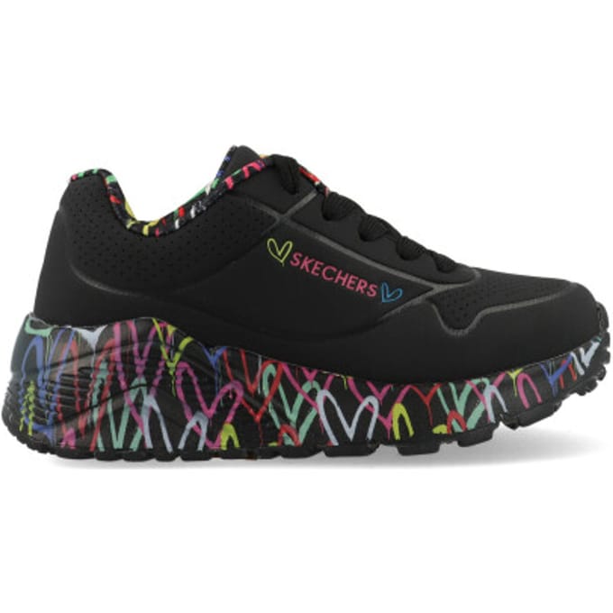 Skechers Uno Lite Meisjes Sneakers - Zwart/Multicolour