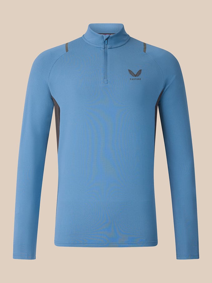 Heren Apex Slim Fit Kwartrits Top - Blauw