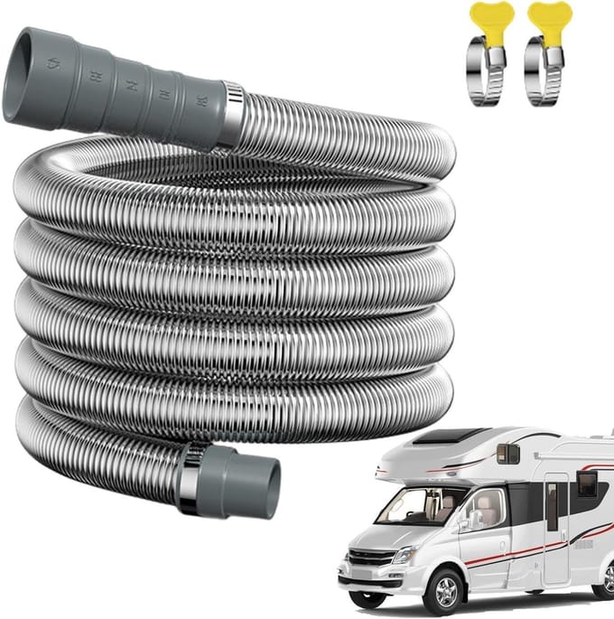 Afvalwaterslang - Rioolslang Camper - Afvalwater Afvoeren - Verstelbare Adapter - 3 Meter - Zwart