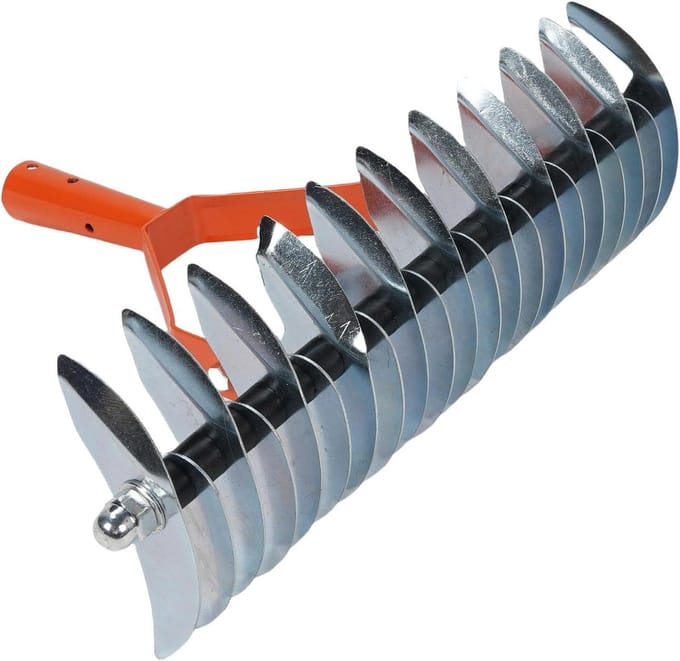 Verticuteerhark Gazon - Gras hark onkruidsteker - Gazononderhoud - Ergonomisch ontwerp - 134 cm - Metaal