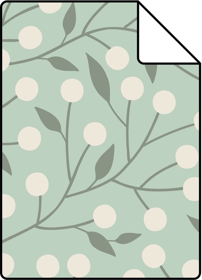 Proefstaal ESTAhome behang bloemmotief mintgroen - 26.5 x 21 cm - 139592-S