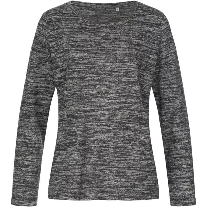 Stedman - Knit Lange Mouwen Dames Sweater - Dark Grey Melange maat S