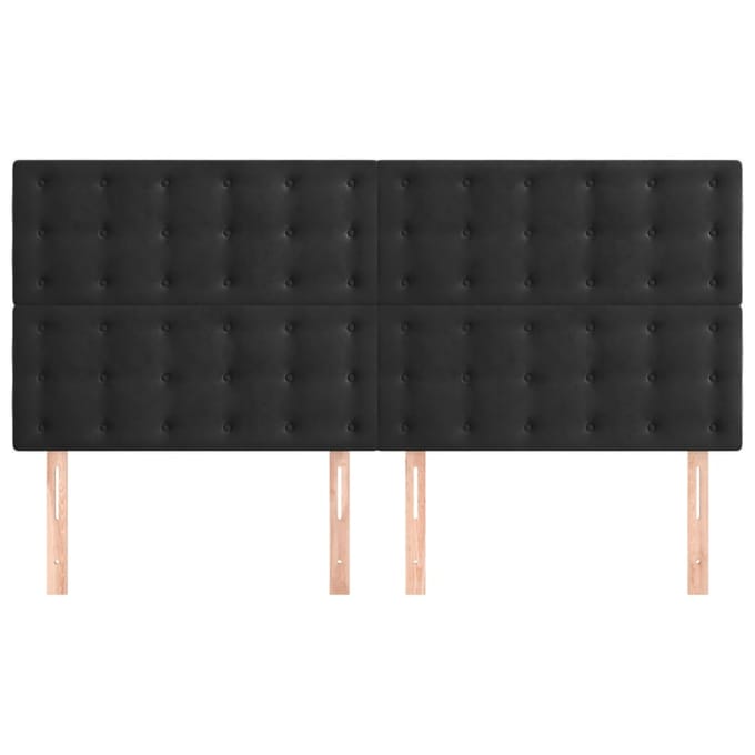 vidaXL - Hoofdbord - zwart - 200x5x118/128 - cm - fluweel