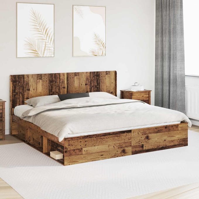 vidaXL - Hoofdbord - Oud - hout - Bewerkt - hout