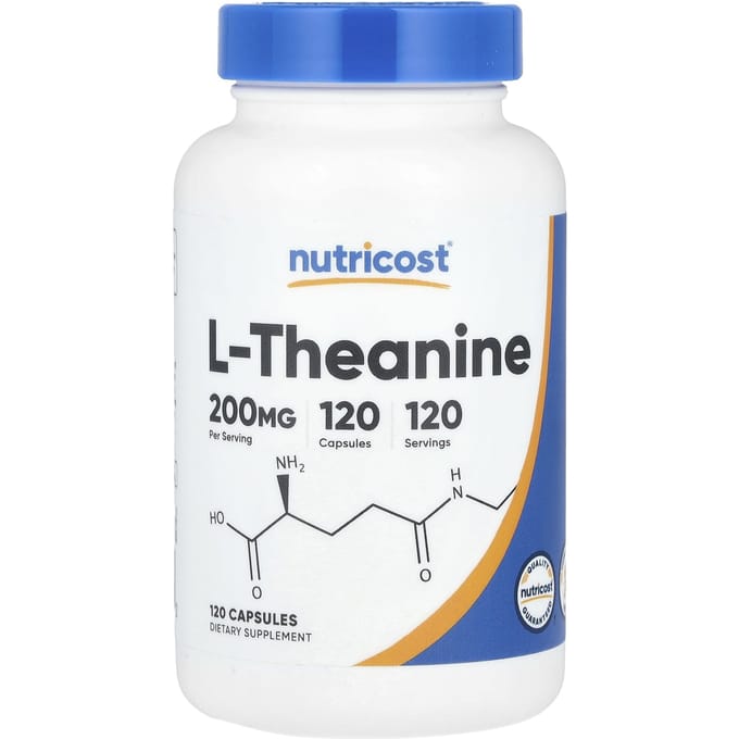 Nutricost, l-theanine, 200 mg, 120 capsules