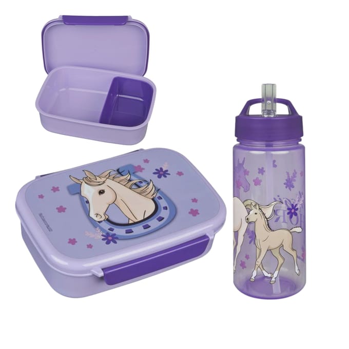 Magic Horse Lunchset - Lunchbox - Drinkfles - Paars - Lunchbox Kinderen