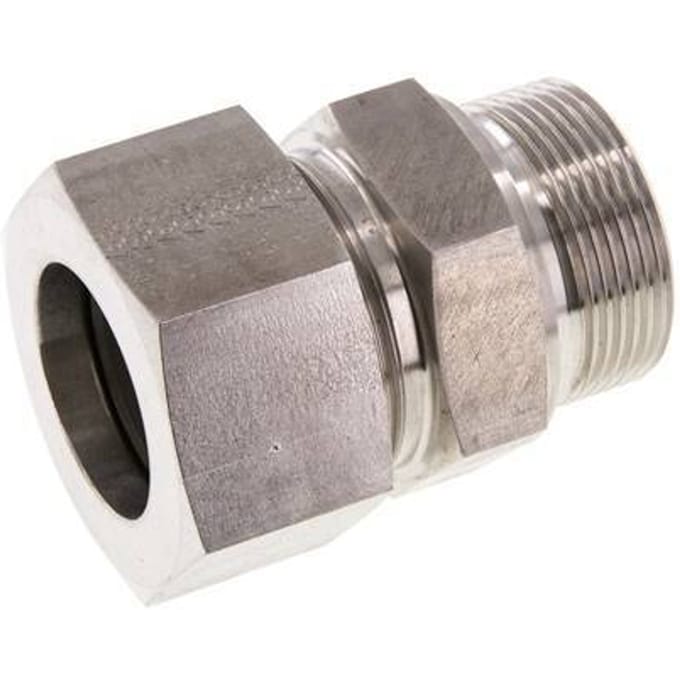 G 1 1/2'' Buitendraad x 38S RVS Rechte Snijring Koppeling 315 Bar DIN 2353 - FL2S-MC-ST-112G-38-S