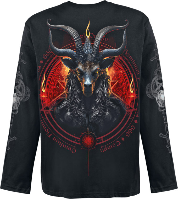 Spiral Shirt met lange mouwen - Baphomet - M - voor Mannen - zwart