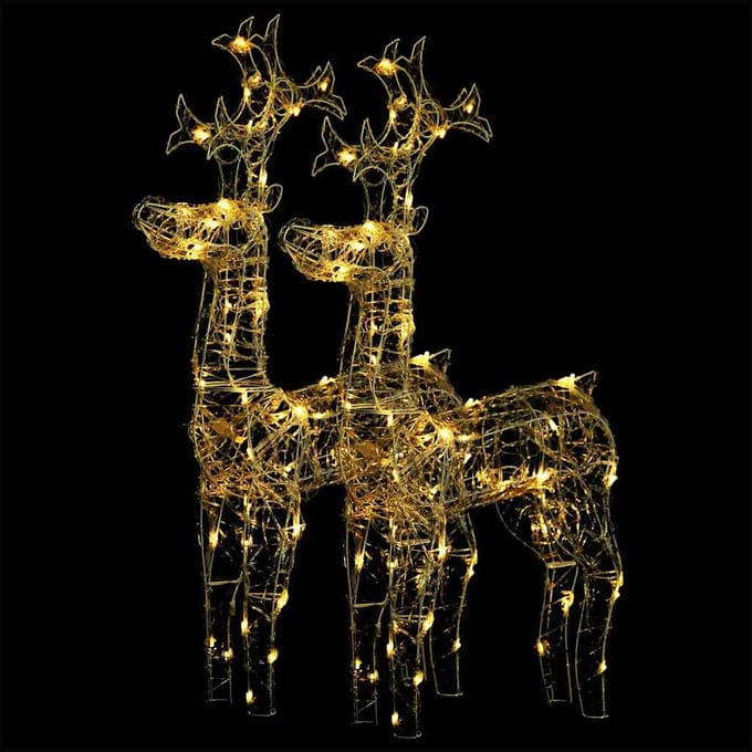 vidaXL Kerstversiering rendier 2 st 60x16x100 cm acryl