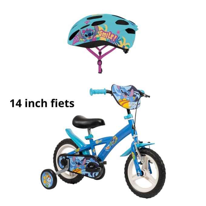 Lilo & stitch fietsset; fiets 14 inch en helm