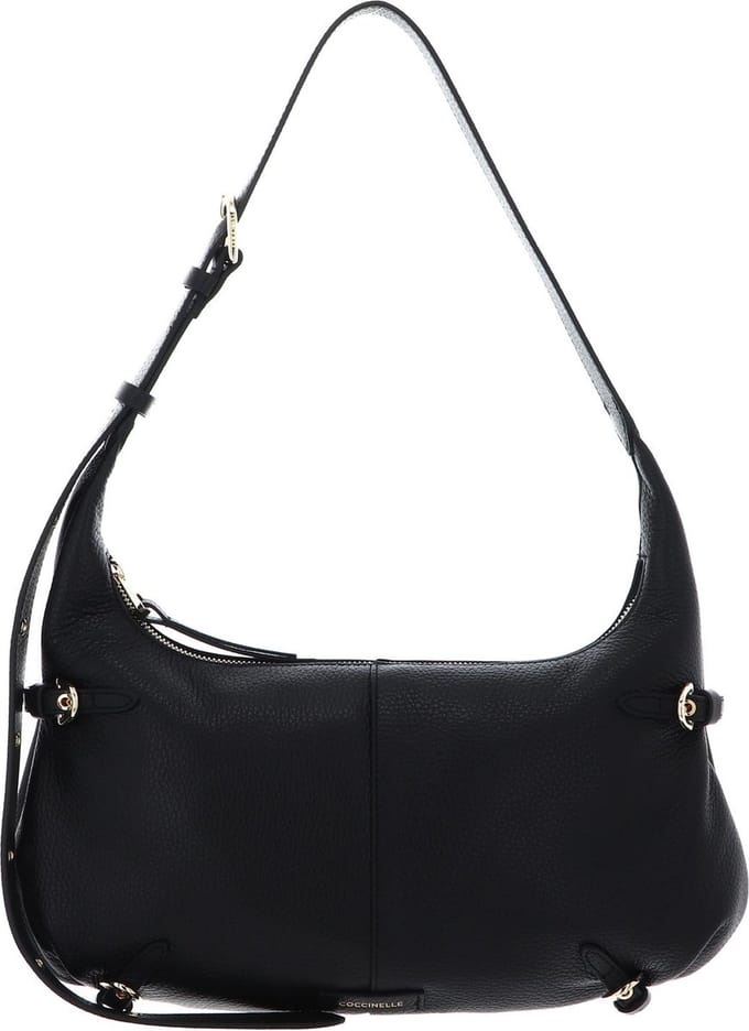 COCCINELLE Leren Schoudertas Abigail Shoulder Bag Noir Zwart