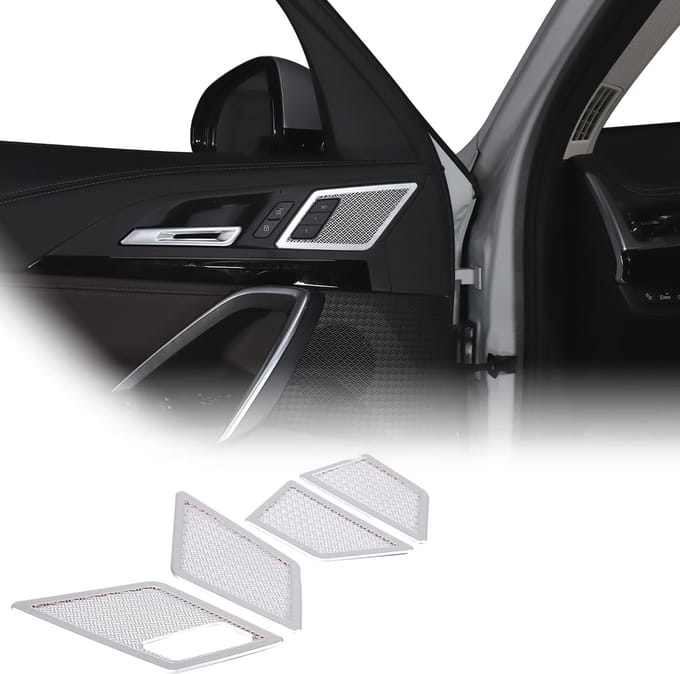Luidspreker Covers - Audio Trim - Auto Interieur - Roestvrij Staal - Zilver