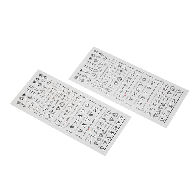 2 stuks Nagellak Sticker Letterstrip Water Transfer Nagellak Sticker Nageldecoratie white
