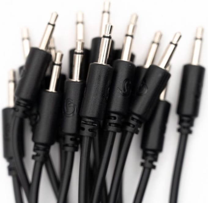 Bowl Modular - 5 patchkabels voor eurorack - recht - 45 cm - zwart