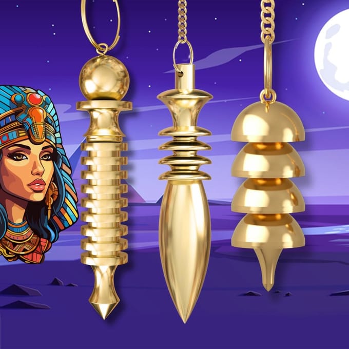 Set van 3 Egyptische Slingers voor Radiësthesie - KARNAK, ISIS & OSIRIS