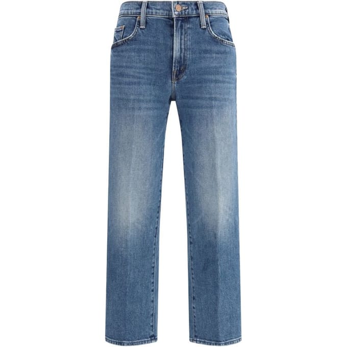 Mother Denim Blauwe Katoenen Relaxed Fit Jeans