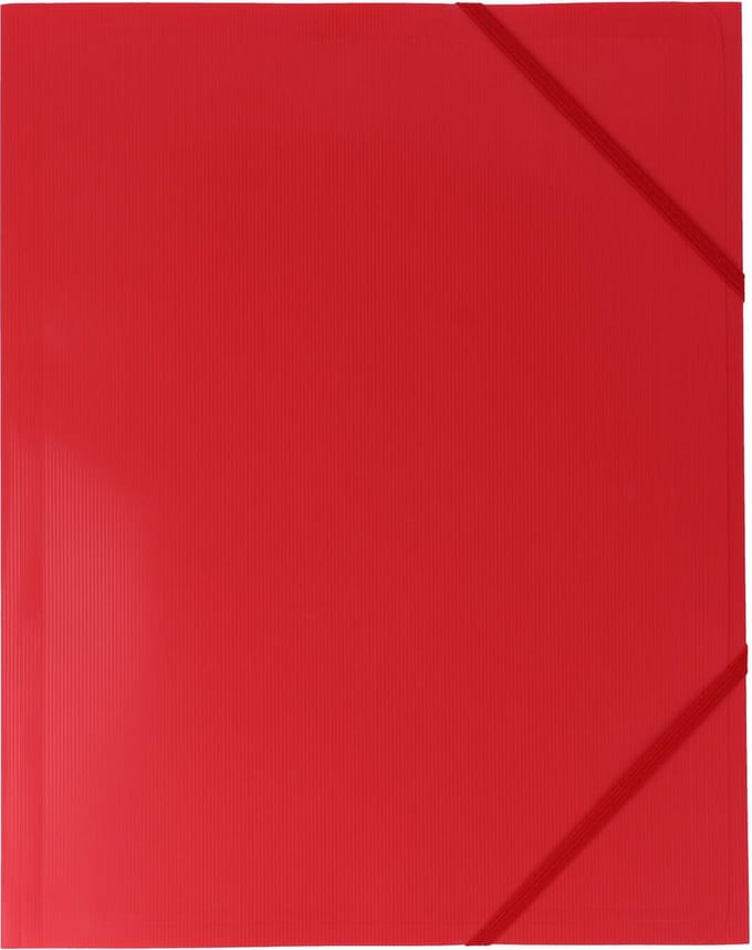 Exiton Elastomappen - 3 stofkleppen - A4 - elastiek - rood - 5 stuks
