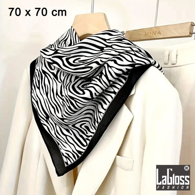 LaGloss® Luxe Vierkante Vintage Zebra Design Sjaal - 70 x 70 cm %%