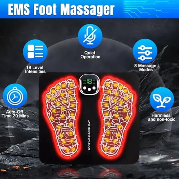 Elektrisch Voetmassageapparaat met Intensiteitsinstelling en Meerdere Massagemodi