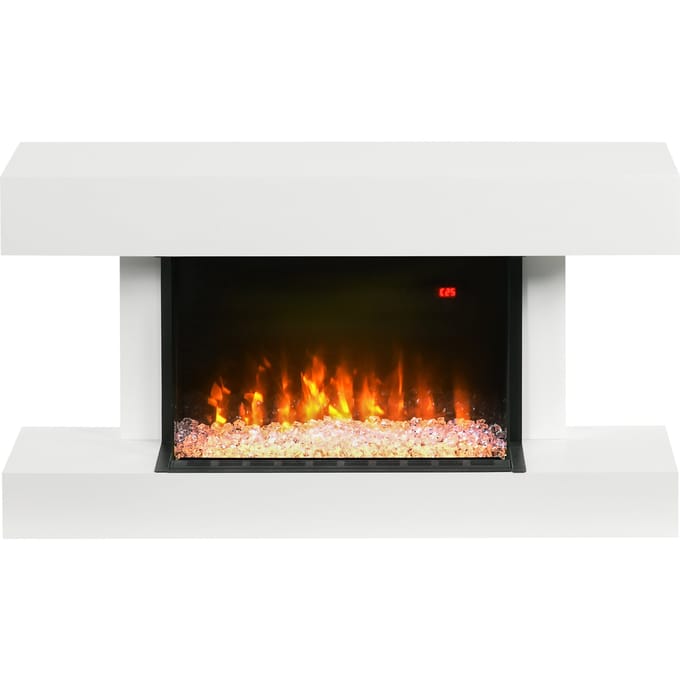 Homcom Elektrische Stille Open Haard 1000W/2000W 98X27X54,5 Cm Wit