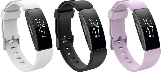 KELERINO. Siliconen bandjes geschikt voor Fitbit Inspire (HR) - 3-pack - Small