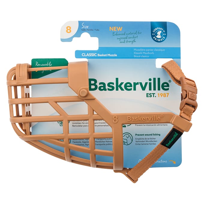 Baskerville Klassieke Muilkorf Beige Maat 8 Hond