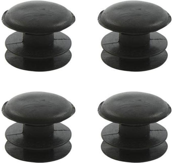 ProPlus Tentdoppen - Kunststof - Ø 22 mm - Zwart - 4 stuks