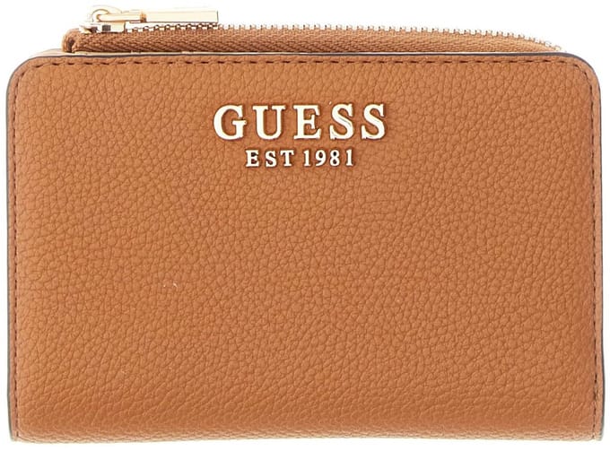 GUESS portemonnee Laurel II SLG Zip Around Cognac bruine